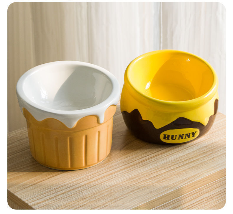 Premium Elevated Pet Bowl with Ergonomic 15 degrees Tilt & Large Capacity(ice-cream cone) V888-ELOSUNG35352