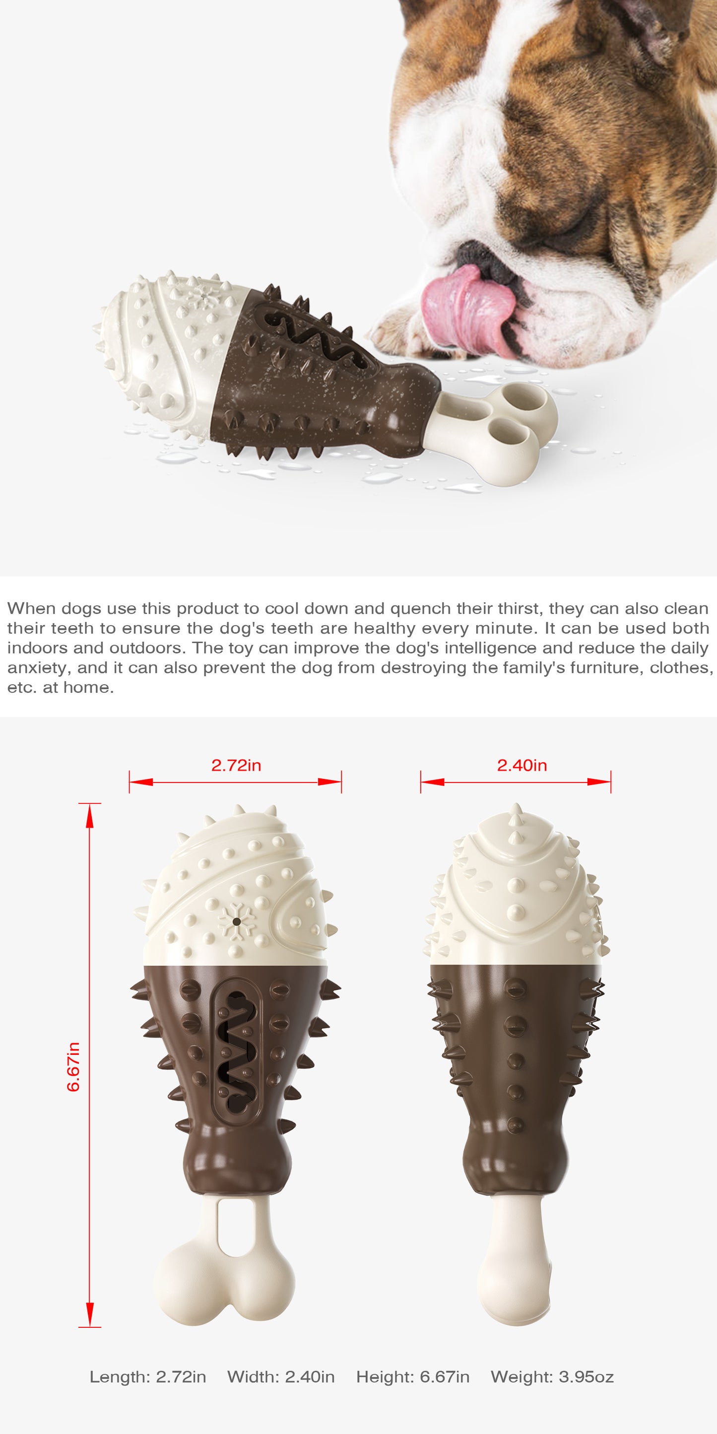 Multifunctional Dog Toy with Cooling, Dental Care & Floating Features(Chocolate color) V888-ELOSUNG35357