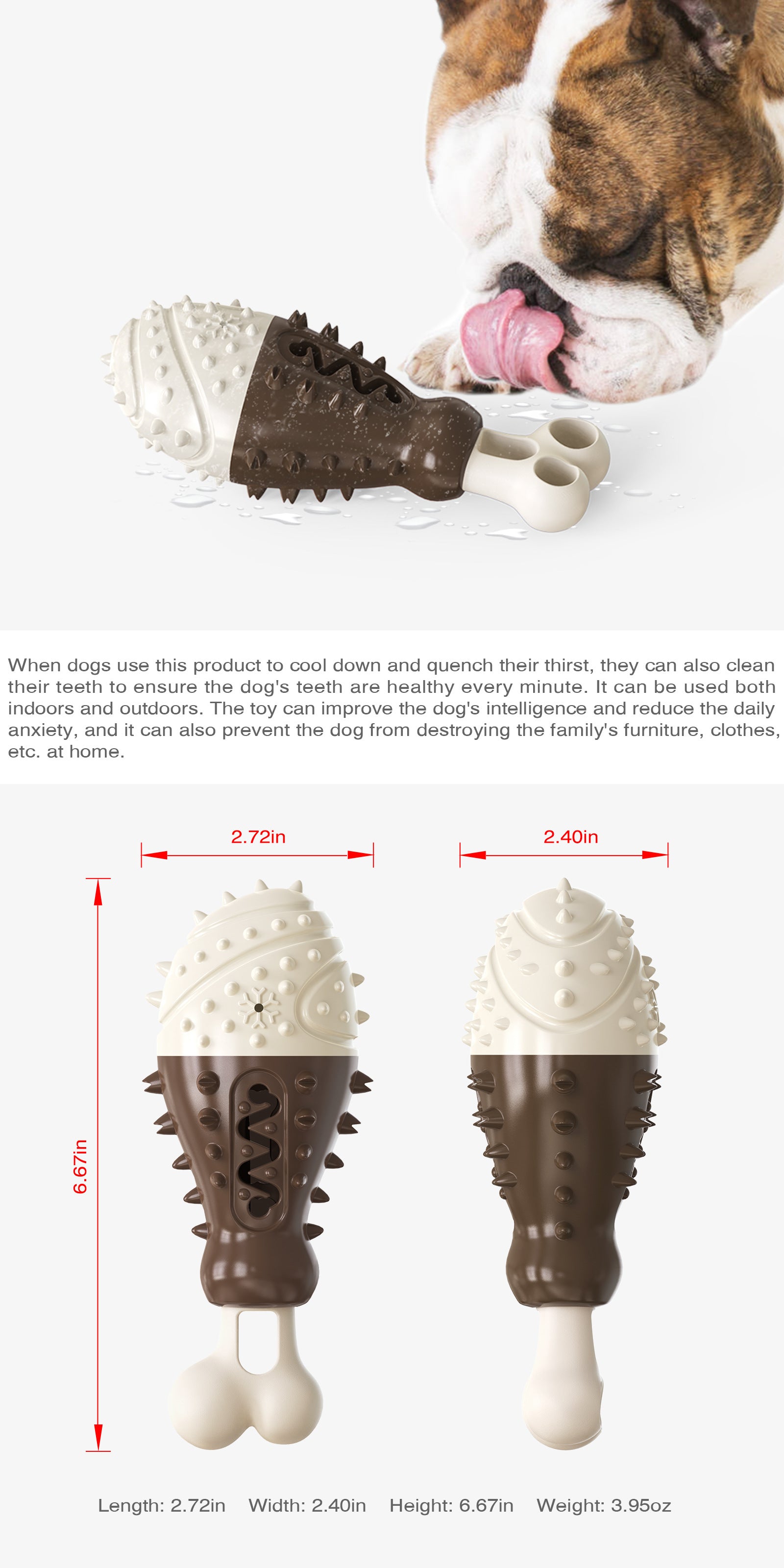 Multifunctional Dog Toy with Cooling, Dental Care & Floating Features(Chocolate color) V888-ELOSUNG35357