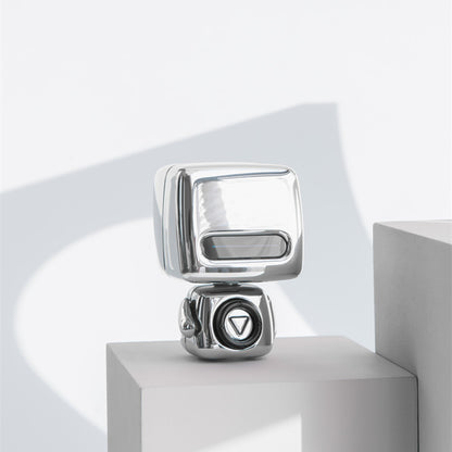 Mini Robot Style Bluetooth Speaker - Portable, 8-9 Hr Playtime, Built-in Mic & Lanyard(White) V888-ELOSUNG35385