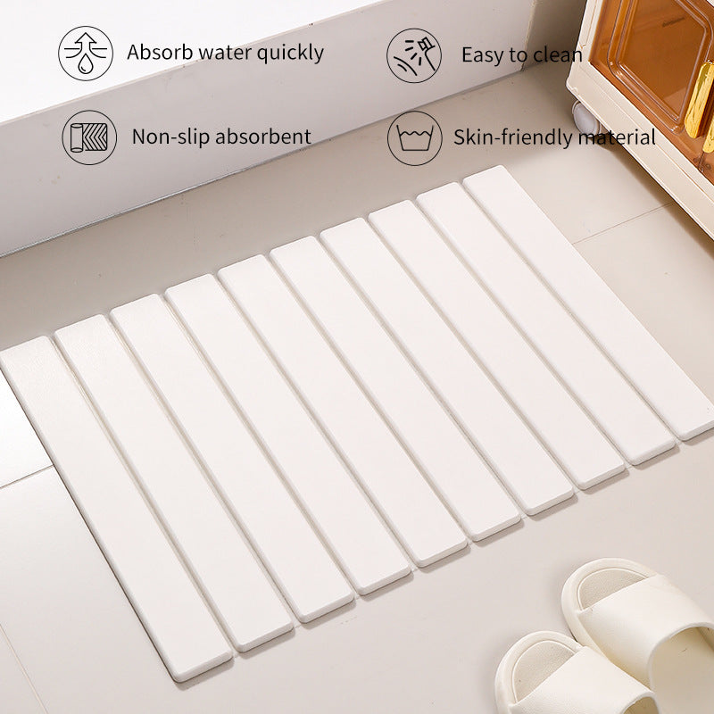 Collapsible Diatom Mud Bath Mat - Quick Dry, Non-Slip, Odor-Free Absorbent Pad(white) V888-ELOSUNG35395