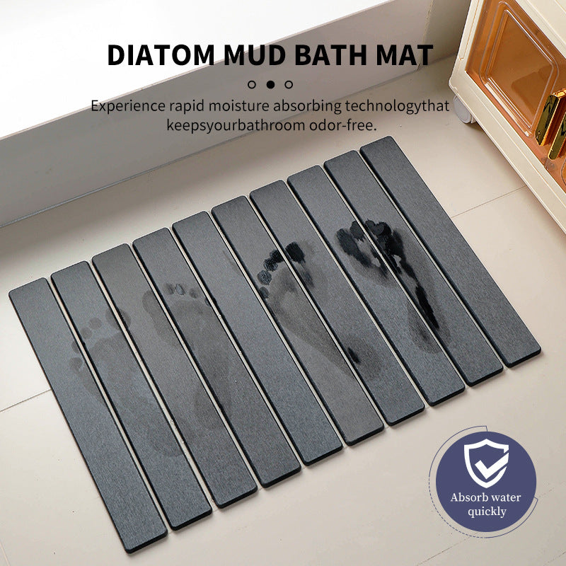 Collapsible Diatom Mud Bath Mat - Quick Dry, Non-Slip, Odor-Free Absorbent Pad(white) V888-ELOSUNG35395