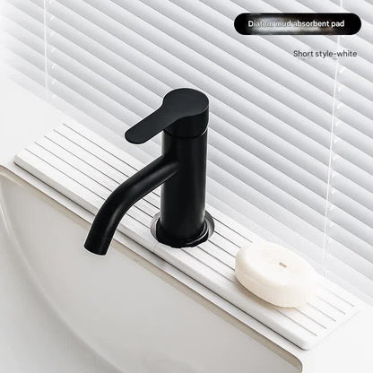 Diatom Mud Faucet Splash Guard & Absorbent Mat - Quick Dry, Non-Slip Sink Organizer(white) V888-ELOSUNG35398