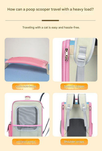 Breathable Pet Carrier Backpack - Large Capacity, Multiple Windows, Oxford Cloth(green) V888-ELOSUNG35416