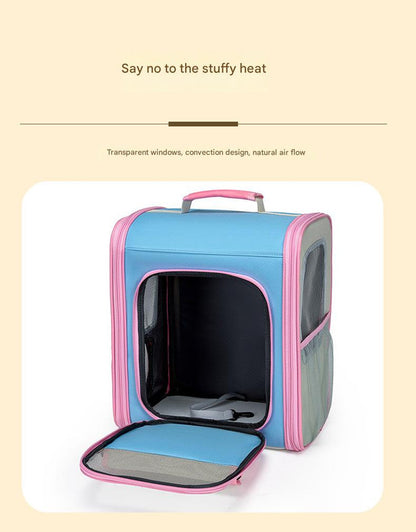 Breathable Pet Carrier Backpack - Large Capacity, Multiple Windows, Oxford Cloth(orange) V888-ELOSUNG35418
