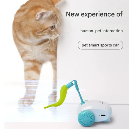 Interactive Smart Cat Toy Car - Automatic Obstacle Avoidance, Feather Tail, USB Rechargeable(orange) V888-ELOSUNG35420