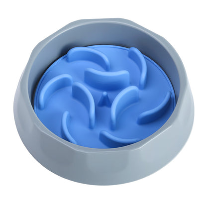 Slow Feeder Dog Bowl Set - Anti-Choke Puzzle Feeder Insert & Bowl for Healthy Eating Habits(blue) V888-ELOSUNG35424