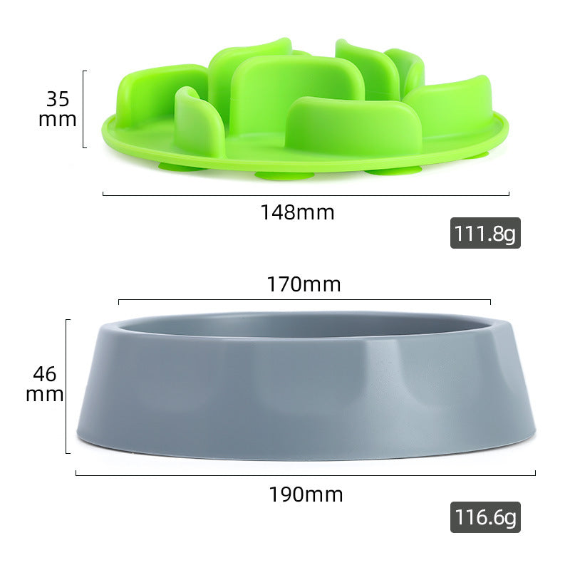 Slow Feeder Dog Bowl Set - Anti-Choke Puzzle Feeder Insert & Bowl for Healthy Eating Habits(blue) V888-ELOSUNG35424