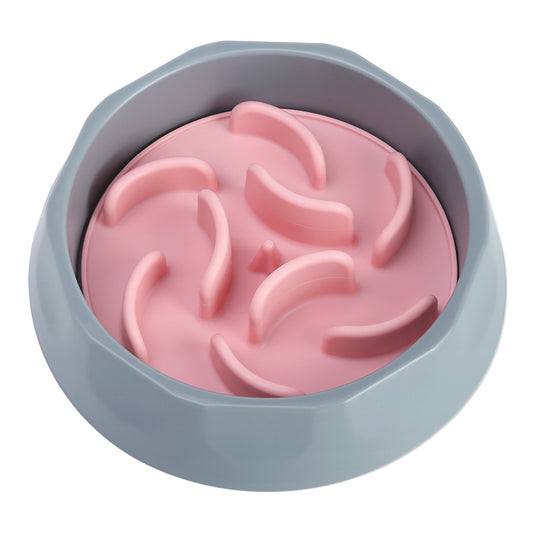 Slow Feeder Dog Bowl Set - Anti-Choke Puzzle Feeder Insert & Bowl for Healthy Eating Habits(pink) V888-ELOSUNG35425