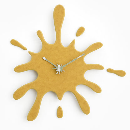 Creative Splatter Design Wall Clock - Silent Movement, Modern Decorative Timepiece(yellow) V888-ELOSUNG35426