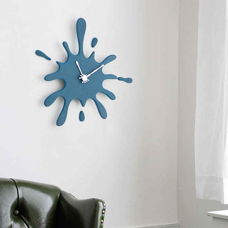 Creative Splatter Design Wall Clock - Silent Movement, Modern Decorative Timepiece(yellow) V888-ELOSUNG35426