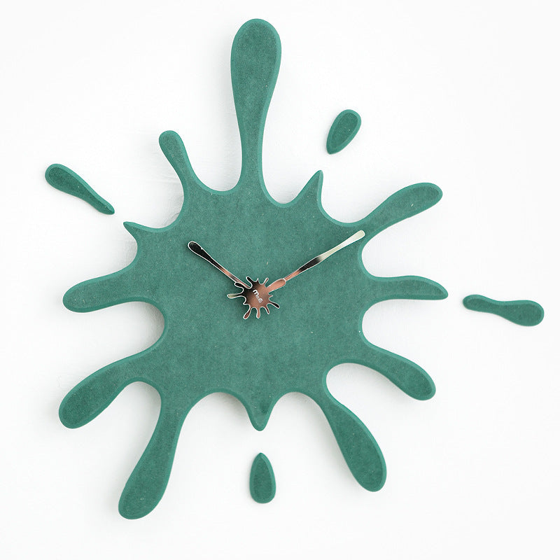 Creative Splatter Design Wall Clock - Silent Movement, Modern Decorative Timepiece(green) V888-ELOSUNG35428