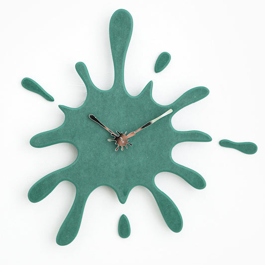 Creative Splatter Design Wall Clock - Silent Movement, Modern Decorative Timepiece(green) V888-ELOSUNG35428