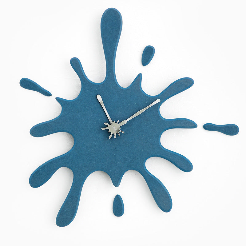 Creative Splatter Design Wall Clock - Silent Movement, Modern Decorative Timepiece(blue) V888-ELOSUNG35429