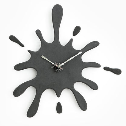Creative Splatter Design Wall Clock - Silent Movement, Modern Decorative Timepiece(black) V888-ELOSUNG35430