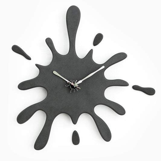Creative Splatter Design Wall Clock - Silent Movement, Modern Decorative Timepiece(black) V888-ELOSUNG35430