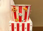 Charming Striped Ceramic Instant Noodle Bowl with 3D Accents & Happy every day!" Message(red)" V888-ELOSUNG35438