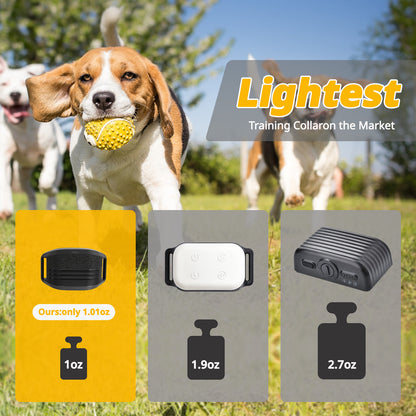 Ultra-Small & Lightweight Dog Training Collar with Remote - 3 Modes, Adjustable Levels, Fits All Sizes(black) V888-ELOSUNG35455