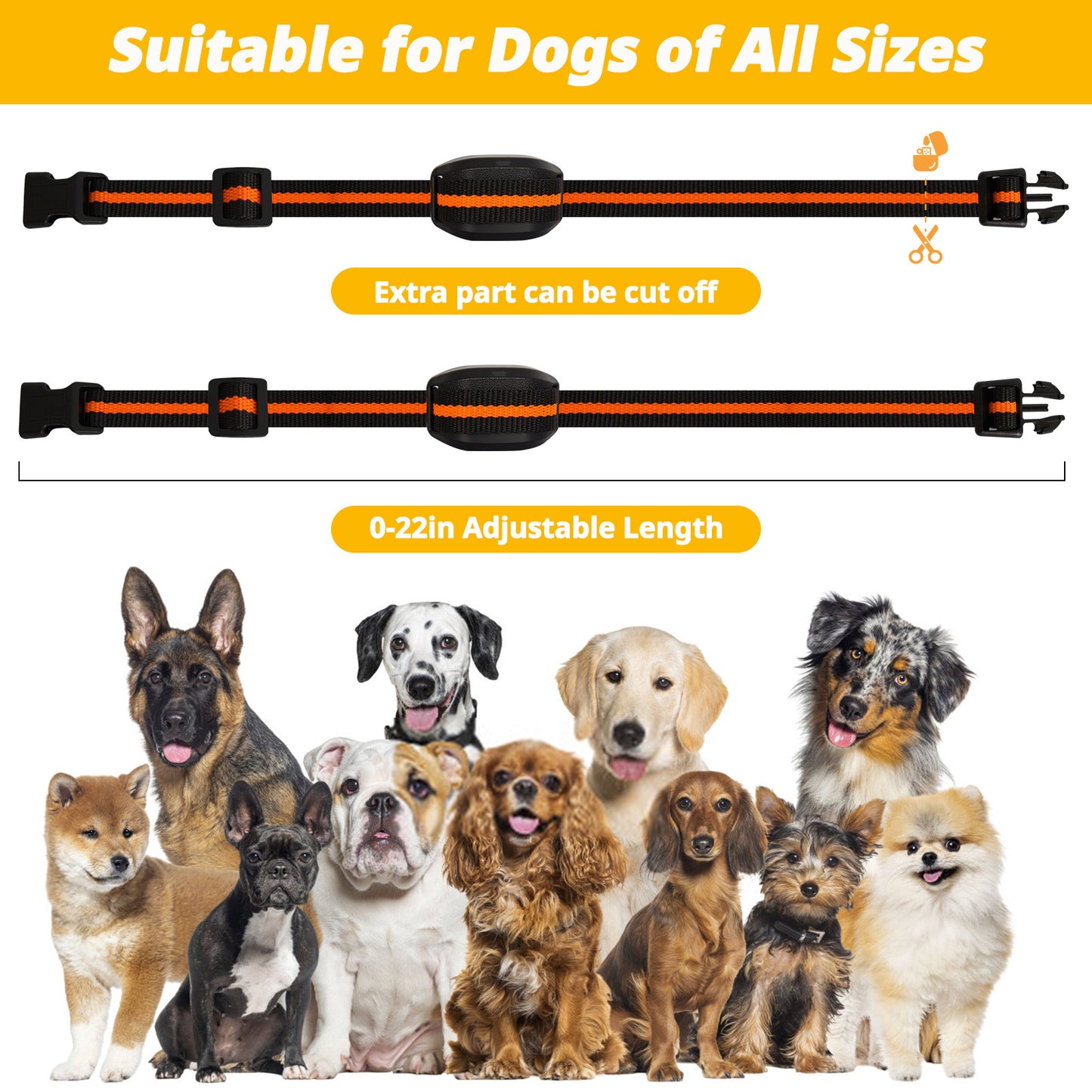 Ultra-Small & Lightweight Dog Training Collar with Remote - 3 Modes, Adjustable Levels, Fits All Sizes(black) V888-ELOSUNG35455
