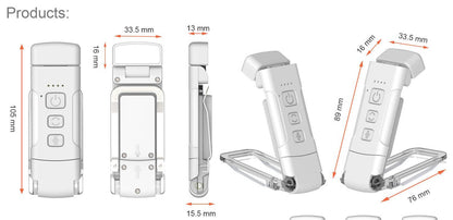 Portable Clip-On LED Reading Light - USB Rechargeable, 3 Color Modes & 5 Brightness Levels(Lake Blue) V888-ELOSUNG35458