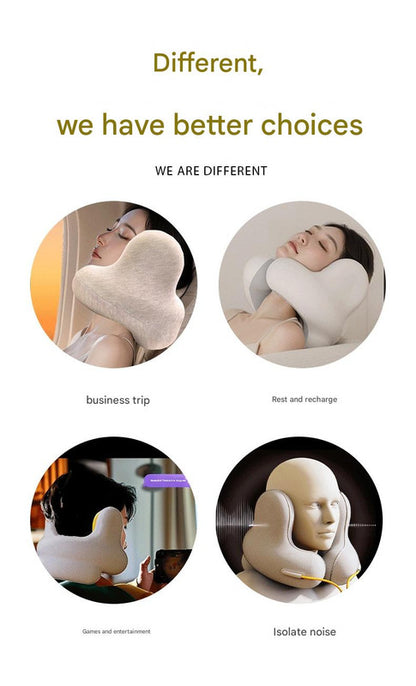 Smart Neck Pillow with Dual Noise Reduction, HIFI Bluetooth Music & Graphene Heating - Sleep Elf" Travel V888-ELOSUNG35484