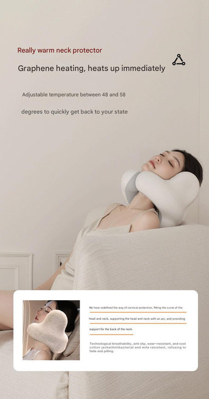 Smart Neck Pillow with Dual Noise Reduction, HIFI Bluetooth Music & Graphene Heating - Sleep Elf" Travel V888-ELOSUNG35484