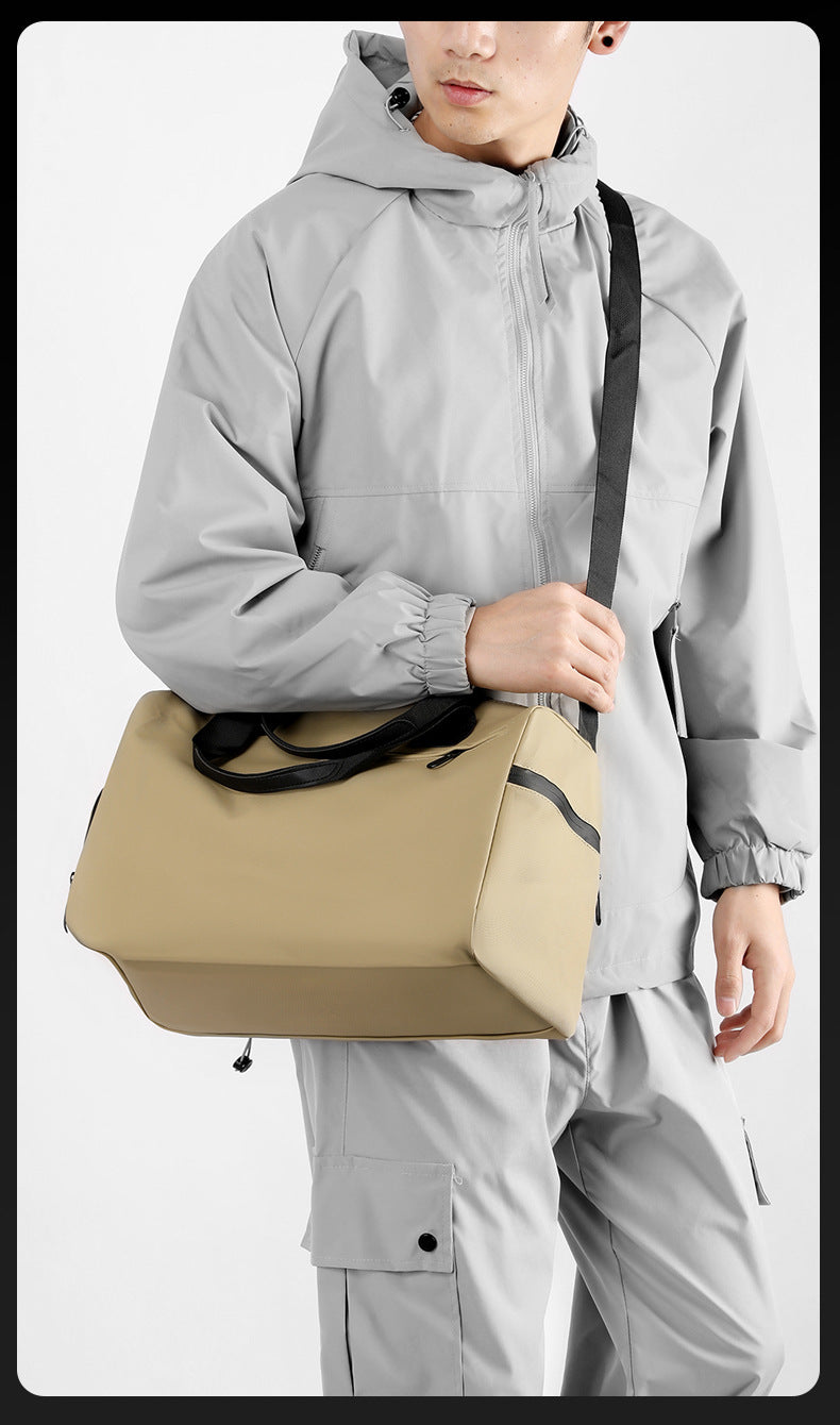 Large Capacity Travel Duffel Bag with Shoe Compartment & Wet Pocket - Multi-Purpose Gym & Weekend Bag(Khaki) V888-ELOSUNG35501