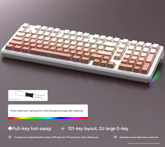 Tri-Mode RGB Mechanical Gaming Keyboard - 102-Key, Hot-Swappable, 4000mAh Battery, 5-Layer Sound V888-ELOSUNG35506