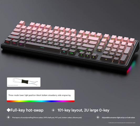 Tri-Mode RGB Mechanical Gaming Keyboard - 102-Key, Hot-Swappable, 4000mAh Battery, 5-Layer Sound V888-ELOSUNG35509