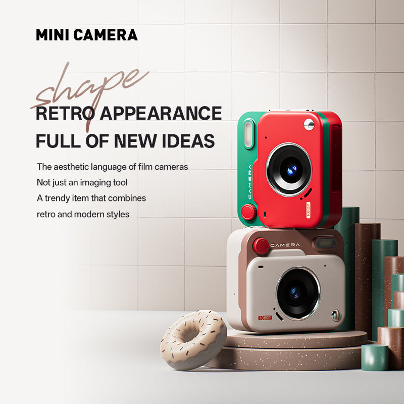 Mini Retro Keychain Camera - 48MP Photos, 1080P HD Video with Built-in Filters & Flash(red) V888-ELOSUNG35511