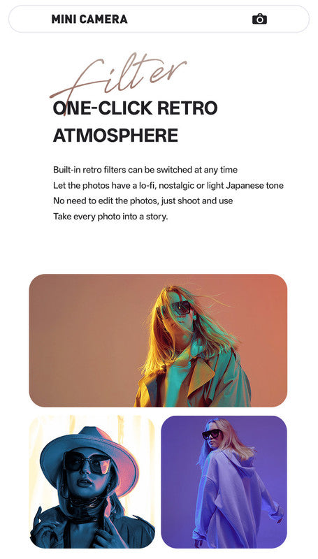 Mini Retro Keychain Camera - 48MP Photos, 1080P HD Video with Built-in Filters & Flash(red) V888-ELOSUNG35511