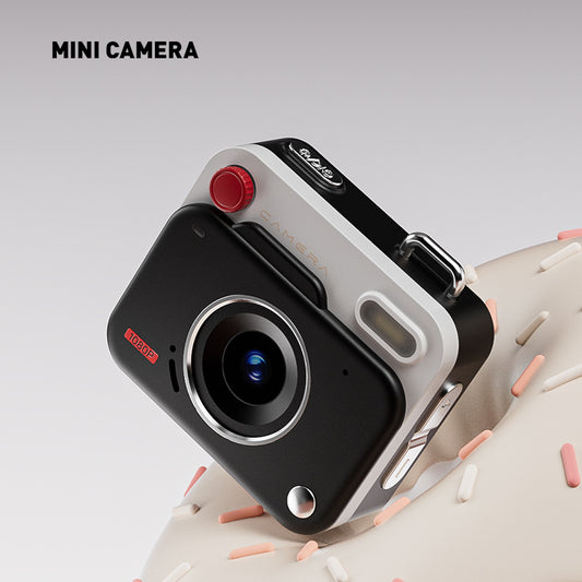 Mini Retro Keychain Camera - 48MP Photos, 1080P HD Video with Built-in Filters & Flash(black and white) V888-ELOSUNG35513