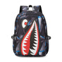 Trendsetter Shark Mouth Print Backpack - Lightweight & Breathable School Bag(Laser Blue) V888-ELOSUNG35522