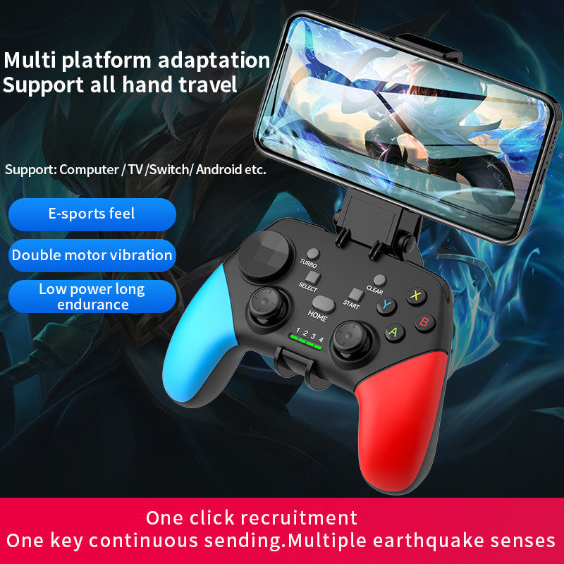 Multi-Platform Wireless Gaming Controller with Dual Motor Vibration, Turbo & Phone Holder(Black, Red and Blue) V888-ELOSUNG35536