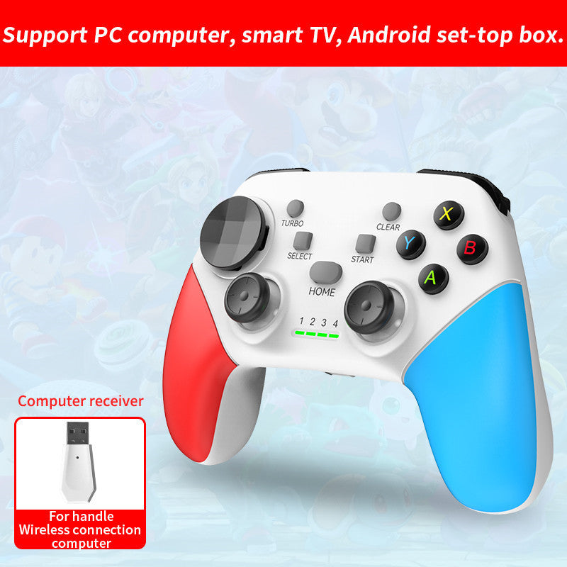 Multi-Platform Wireless Gaming Controller with Dual Motor Vibration, Turbo & Phone Holder(White, red and blue) V888-ELOSUNG35537