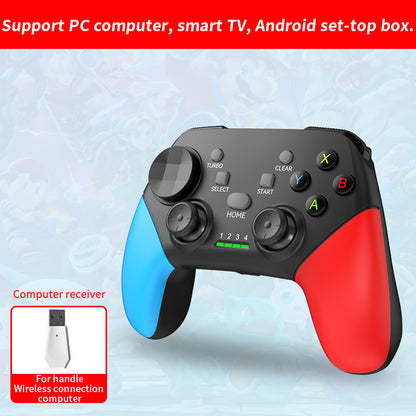 Multi-Platform Wireless Gaming Controller with Dual Motor Vibration, Turbo & Phone Holder(Black, red and blue V888-ELOSUNG35538