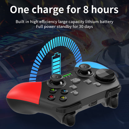 Multi-Platform Wireless Gaming Controller with Dual Motor Vibration, Turbo & Phone Holder(White, red and blue V888-ELOSUNG35539