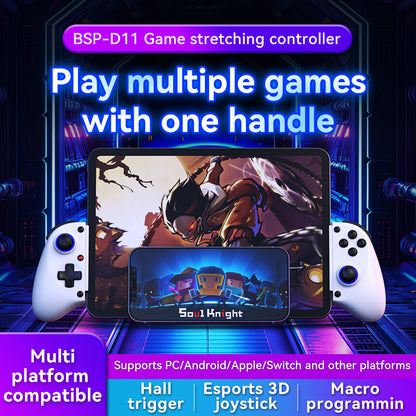 Multi-Platform Telescopic Gaming Controller - Hall Triggers, Esports 3D Joysticks & Macro Programming(white) V888-ELOSUNG35541