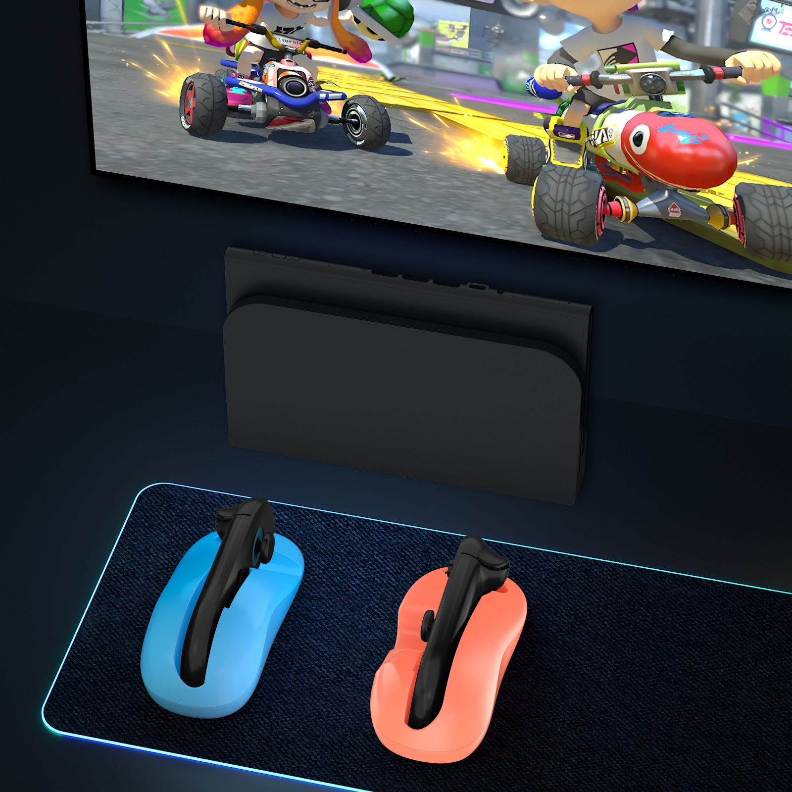 Ergonomic Mouse Grip for Nintendo Switch Joy-Con - 2-Pack Controller Holder (black) V888-ELOSUNG35549