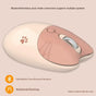 Cute Cat Shaped Wireless Office Mouse - Dual Mode 2.4G/Bluetooth, 3-Level DPI, Silent Click(Milk tea color) V888-ELOSUNG35559