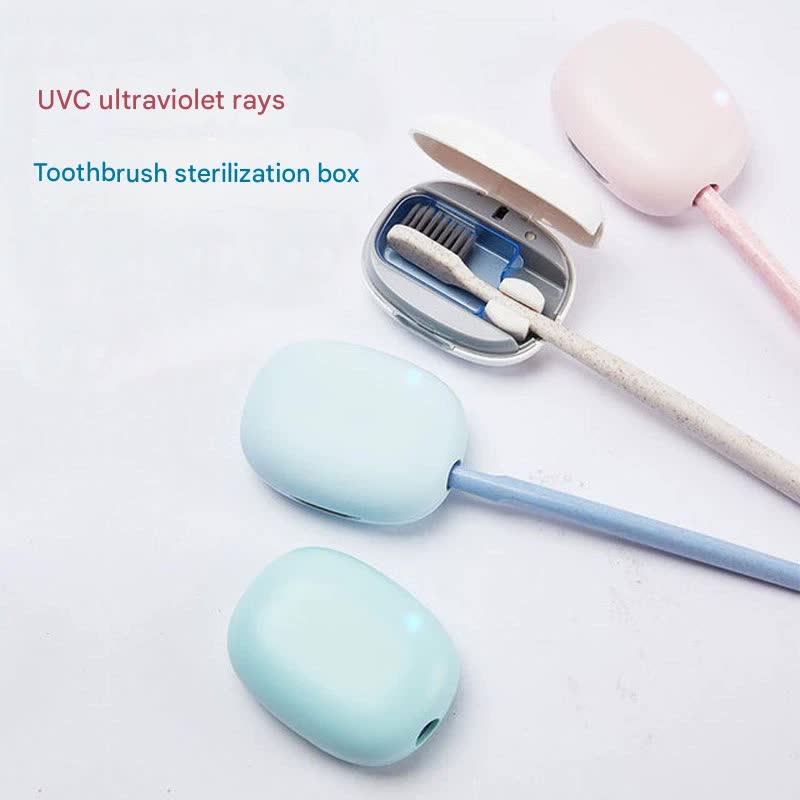 Portable UVC Toothbrush Sterilizer Case - 5-Minute Automatic Sanitizer, USB-C Rechargeable(blue) V888-ELOSUNG35564