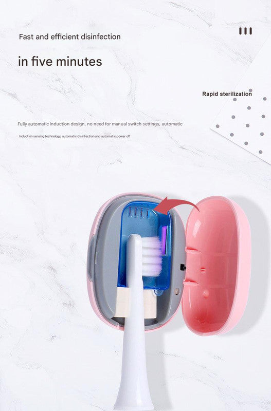 Portable UVC Toothbrush Sterilizer Case - 5-Minute Automatic Sanitizer, USB-C Rechargeable(blue) V888-ELOSUNG35564