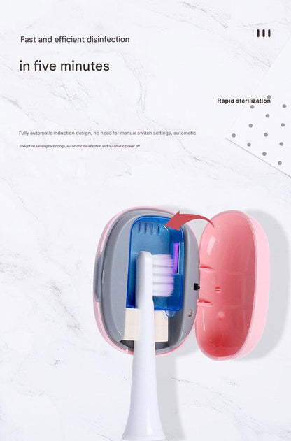 Portable UVC Toothbrush Sterilizer Case - 5-Minute Automatic Sanitizer, USB-C Rechargeable(blue) V888-ELOSUNG35564