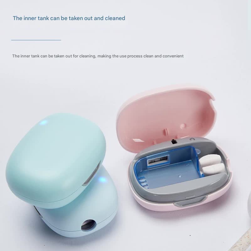 Portable UVC Toothbrush Sterilizer Case - 5-Minute Automatic Sanitizer, USB-C Rechargeable(pink) V888-ELOSUNG35565