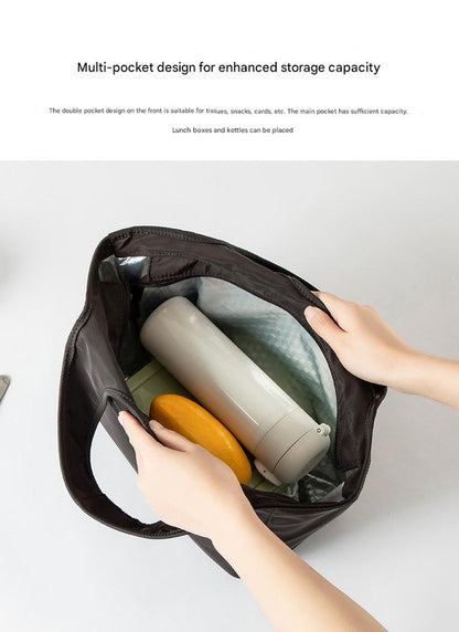 Insulated Lunch Tote Bag - Large Capacity, Multi-Pocket, Waterproof & Stain-Resistant Lining(browm) V888-ELOSUNG35572