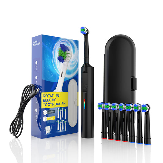Rotating Electric Toothbrush with 3D Cleaning Action - 3 Modes, IPX7 Waterproof, with Travel Case & 6 Brush V888-ELOSUNG35584