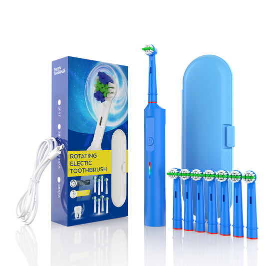 Rotating Electric Toothbrush with 3D Cleaning Action - 3 Modes, IPX7 Waterproof, with Travel Case & 6 Brush V888-ELOSUNG35585