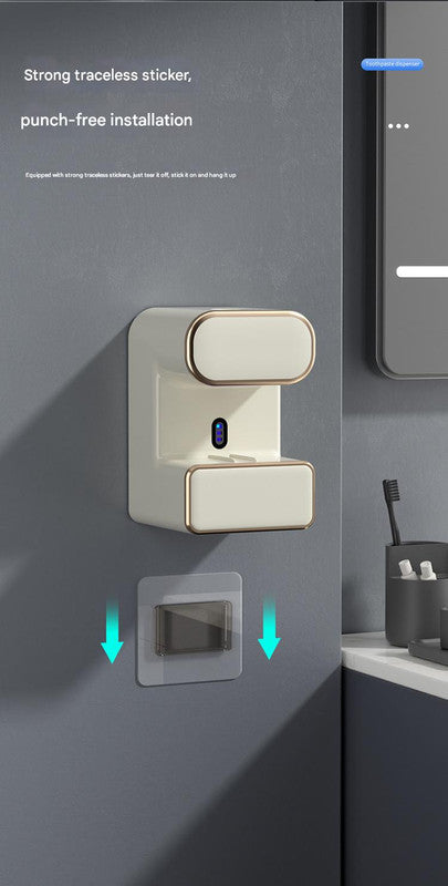 Automatic Toothpaste Dispenser with UVC Toothbrush Sterilizer & Holder - Wall Mounted, Rechargeable(Beige) V888-ELOSUNG35590
