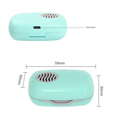 Portable UVC Toothbrush Sterilizer Case with Drying Fan - USB-C Rechargeable, 5-Minute Fast Disinfection(pink) V888-ELOSUNG35592