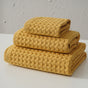 Luxurious 100% Cotton Waffle Weave Towel Set - 3-Piece Absorbent, Quick-Drying & Soft(Yellow) V888-ELOSUNG35602